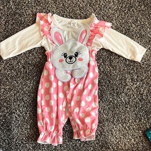 Pink and White Bunny Kids One Piece